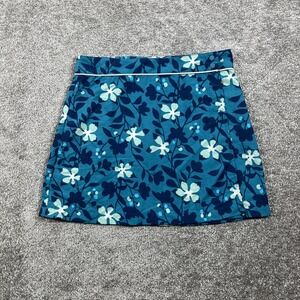 Patagonia Button Out Boardie Swim Skirt Womens‎ 6 Nylon Floral Snap Blue